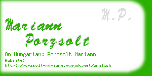 mariann porzsolt business card